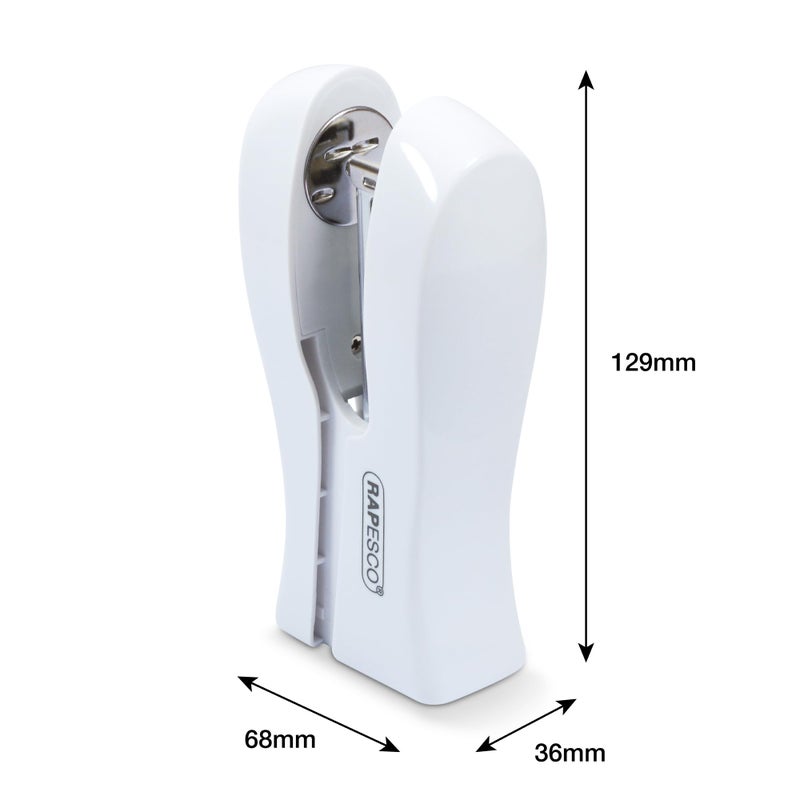 Rapesco 1319 Stand Up Stapler, Space-Saving Desktop Stapler, 20 Sheet Capacity, Ergonomic Grip, Uses Type 26 Standard 1/4" and Type 24 High-Capacity 1/4" Staples, White - Image 5